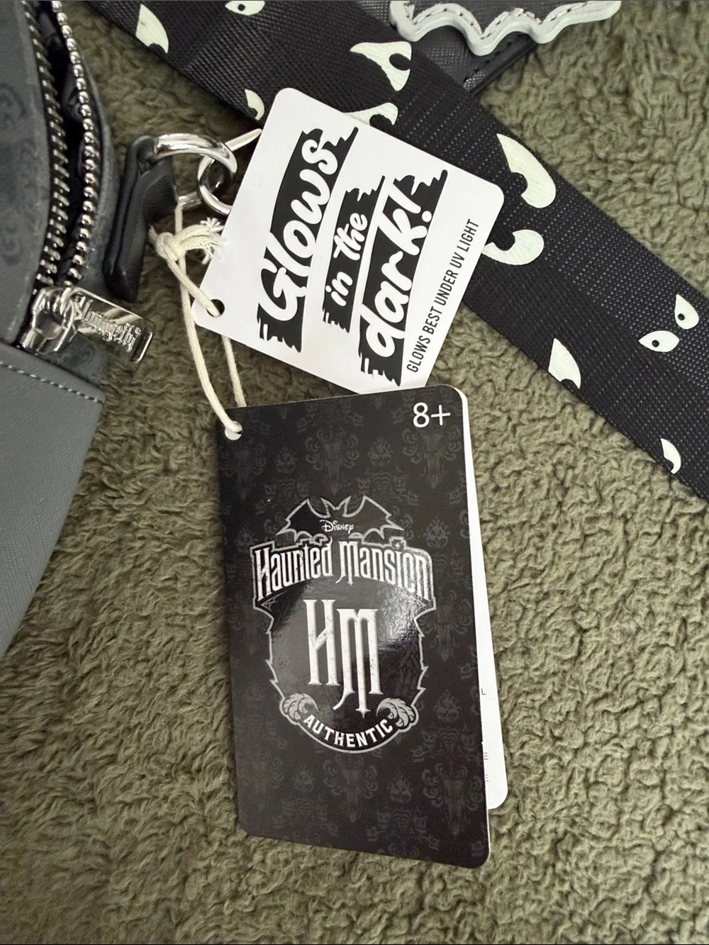 Disney Haunted Mansion Kids Black and White Crossbody Bag